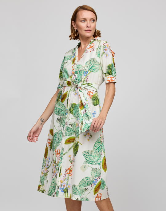 Luca Elbow Sleeve Botanical Floral Dress