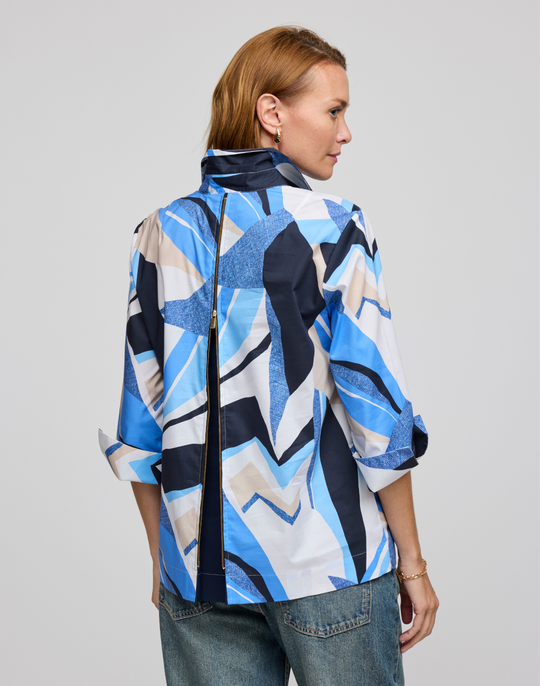 Xena 3/4 Sleeve Abstract Motif Print Shirt