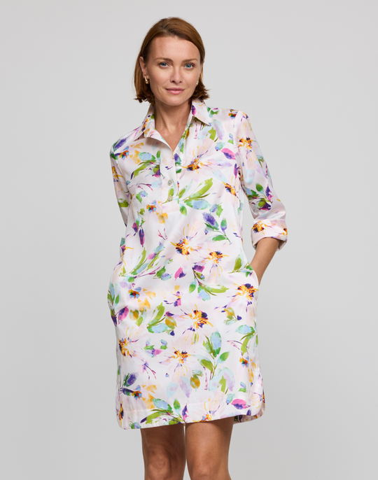 Aileen 3/4 Sleeve Garden Sateen Dress