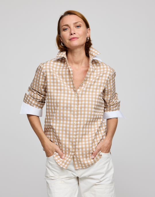 Margot Long Sleeve Gingham Shirt