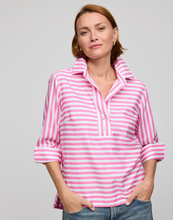 Load image into Gallery viewer, Aileen 3/4 Sleeve Stripe/Gingham White Combo Top