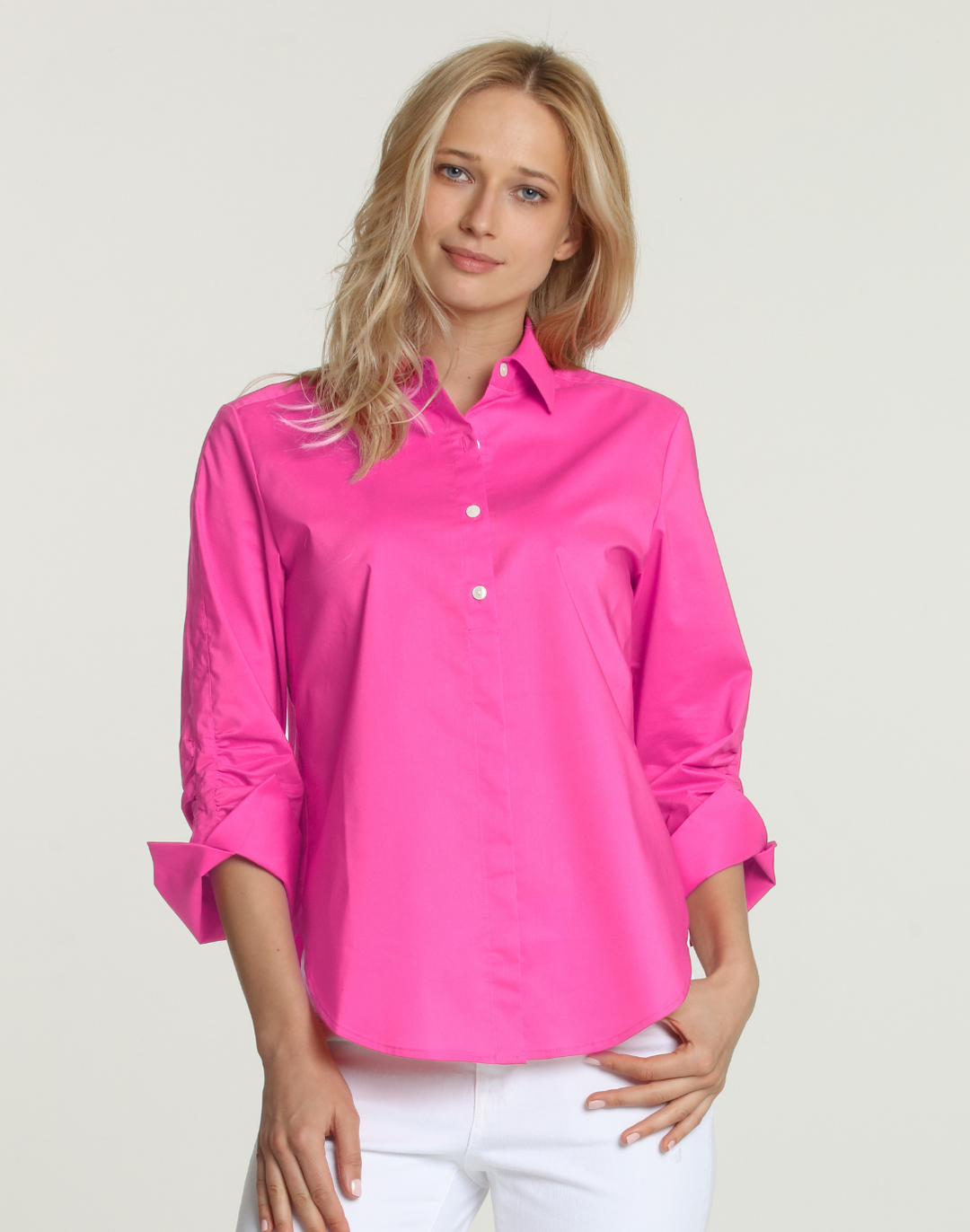 Zoey 3/4 Sleeve Ruched Sleeve Shirt