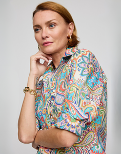 Margot Long Sleeve Multi Color Paisley Print Shirt