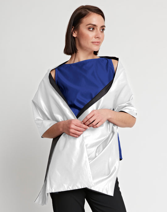 Reversible Silk Blend Satin Wrap