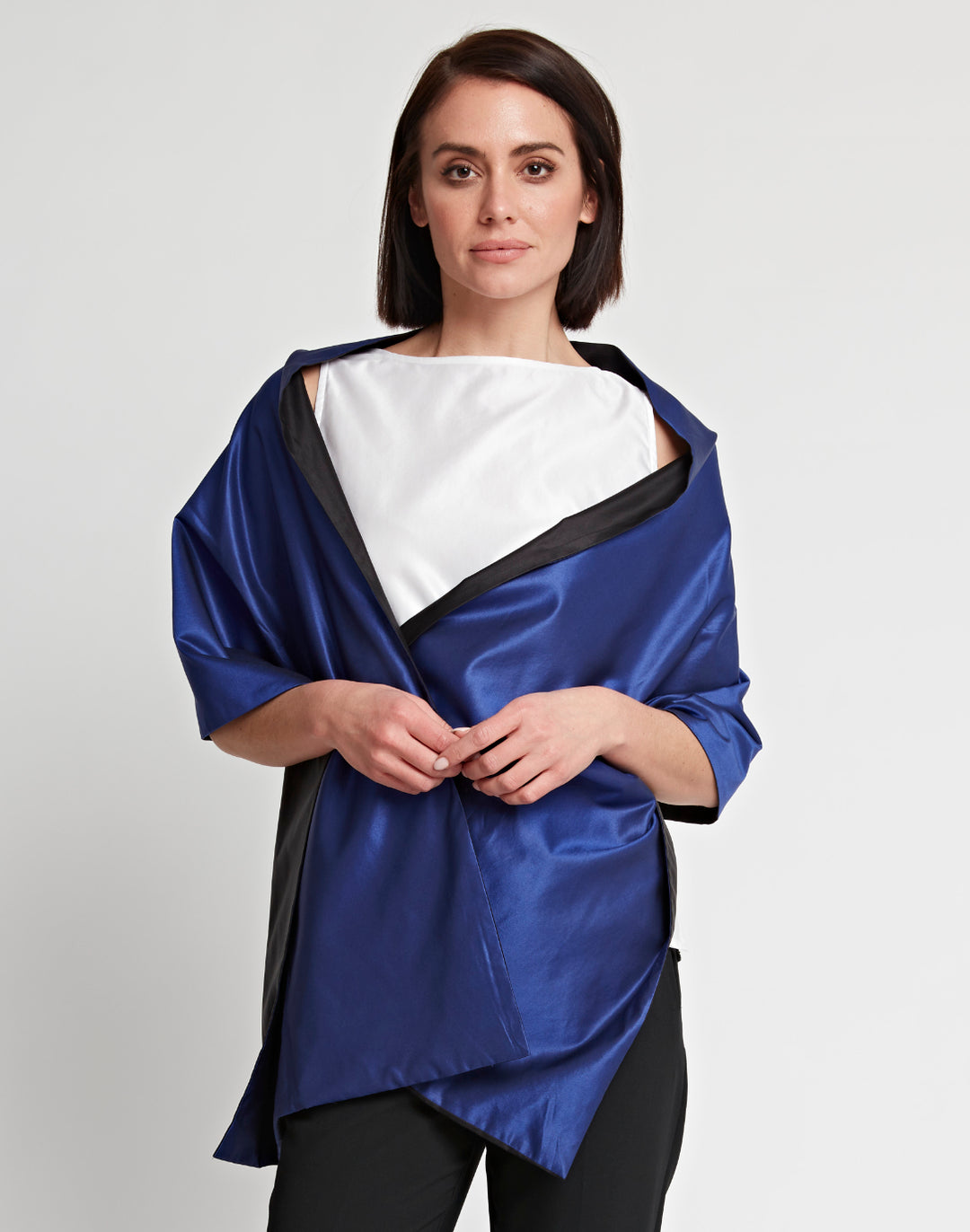 Reversible Silk Blend Satin Wrap