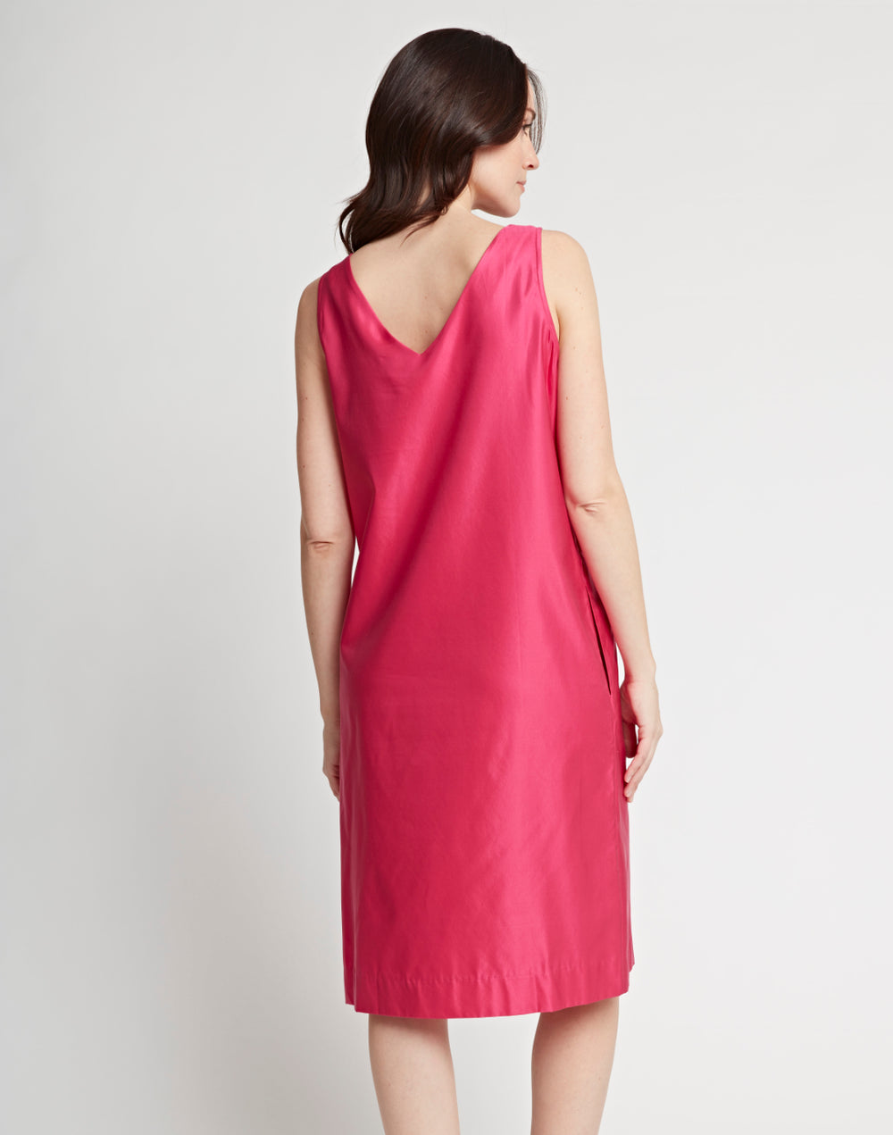 Chloe Sleeveless Silk Blend Satin Dress