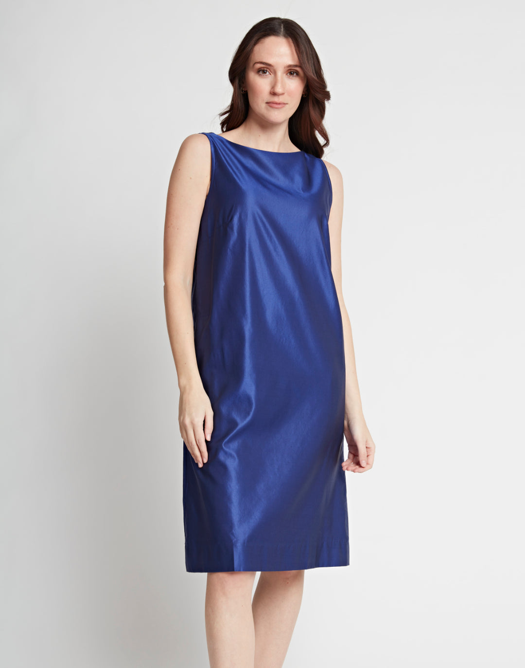 Chloe Sleeveless Silk Blend Satin Dress