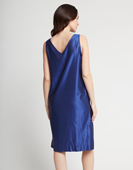 Chloe Sleeveless Silk Blend Satin Dress