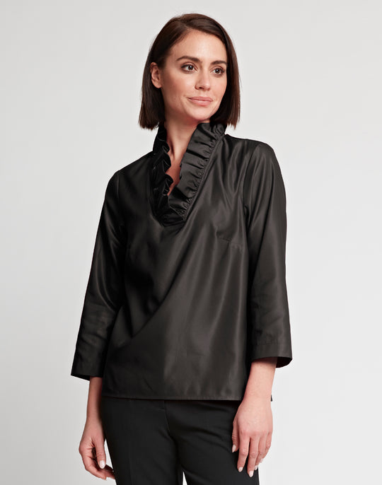 Helena 3/4 Sleeve Silk Blend Satin Top