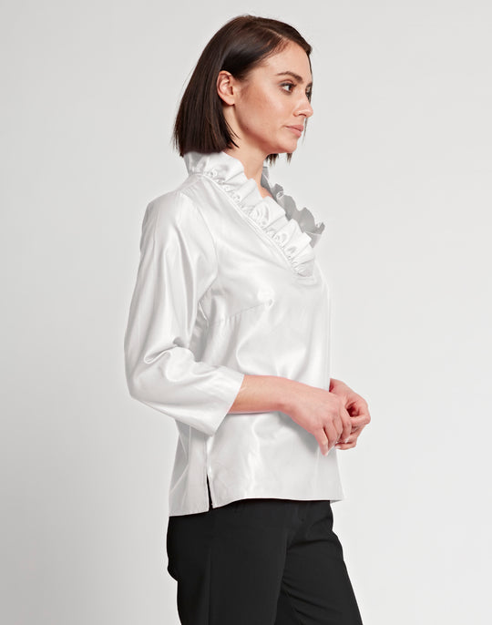 Helena 3/4 Sleeve Silk Blend Satin Top