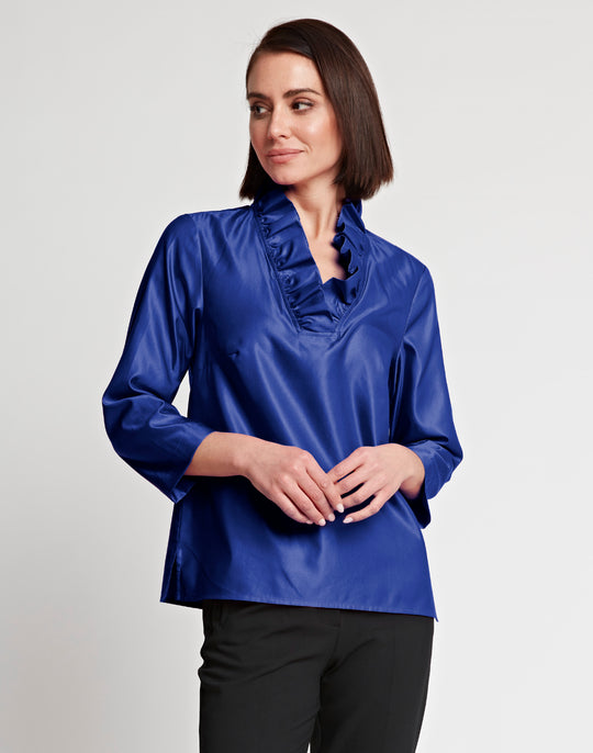 Helena 3/4 Sleeve Silk Blend Satin Top