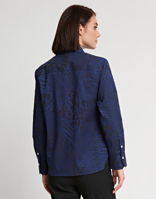 Margot Long Sleeve Animal Jacquard Shirt