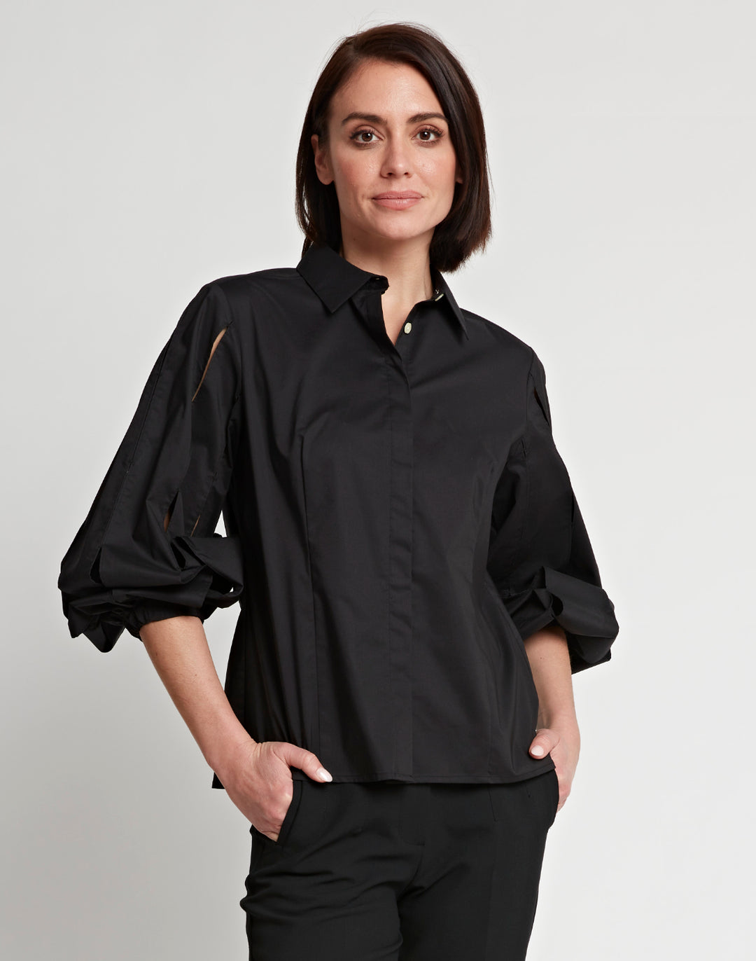 Daniela Puff Sleeve Fitted Shirt