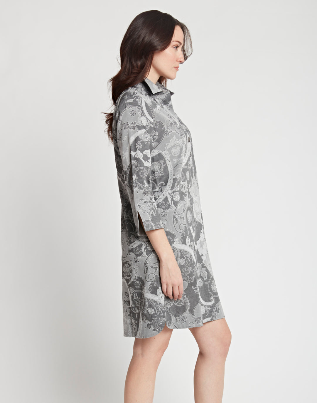 Charlotte 3/4 Sleeve Versailles Jacquard Dress