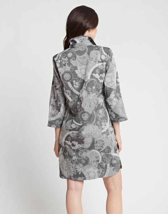 Charlotte 3/4 Sleeve Versailles Jacquard Dress