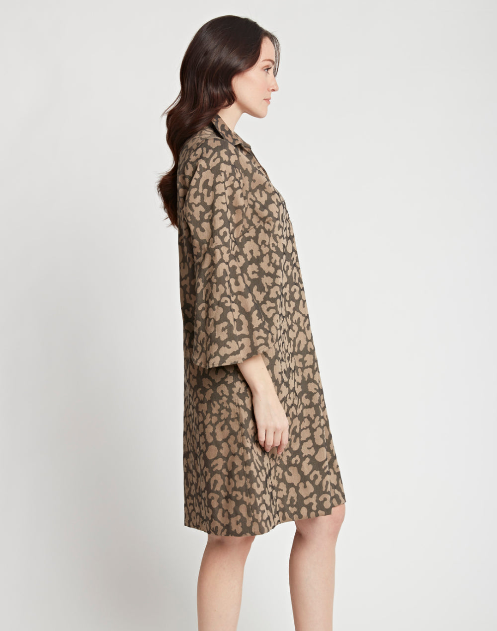 Nicole Bracelet Sleeve Oversized Animal Jacquard Dress