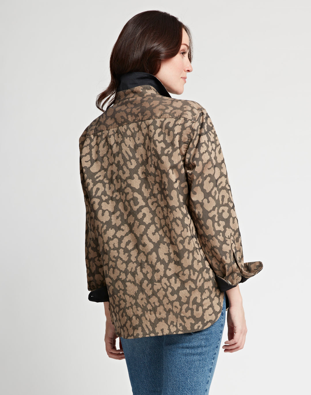 Halsey Long Sleeve Oversized Animal Jacquard Shirt