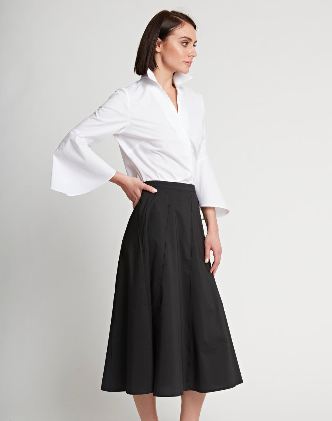 Carolyn A-Line Cotton Skirt