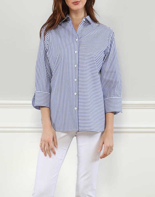 Margot Relax Fit Shirt In Stripe/Gingham