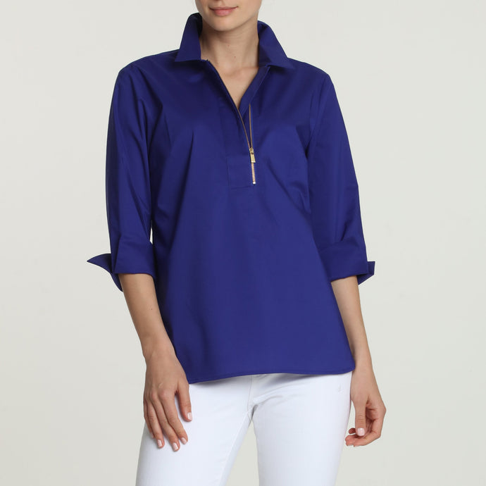 Sasha 3/4 Sleeve Zipper Detail Popover